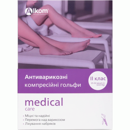 Гольфи антиварикозні Алком 00102 Medical Care, клас компресії 2, відкритий мисок
