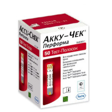 Тест-смужки «Акку-Чек Перформа» (Accu-Chek Performa) 50 шт., Roche Diagnostics Gmbh, Німеччина