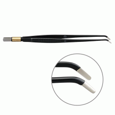 Біполярний пінцет NON-Stick-Gold вигнутий, 195 мм, кінчики 8х2 мм (607-007)
